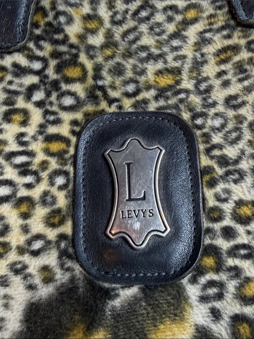 Rare Vintage Levy’s Leather Leopard Print Travel Messenger Bag
